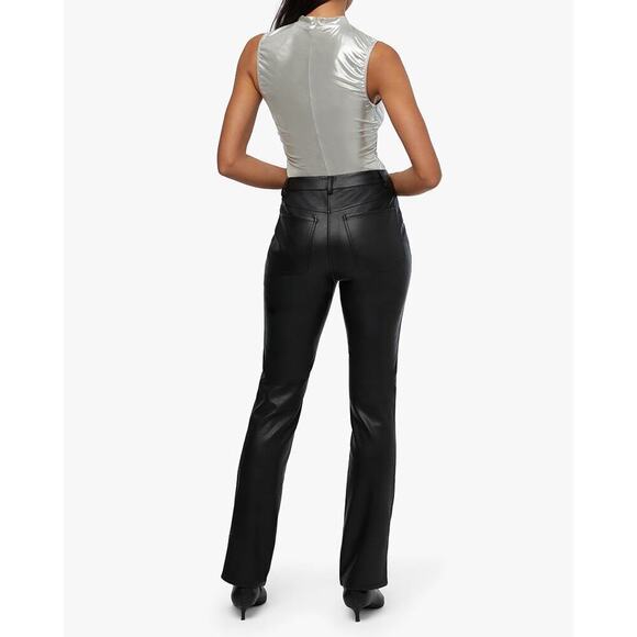 WeWoreWhat Womens Lace Front Vegan Leather Black Pant Size 24 NWT - Picture 2 of 10